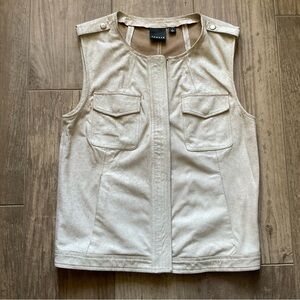 Trouvé Leather Crackle Vest